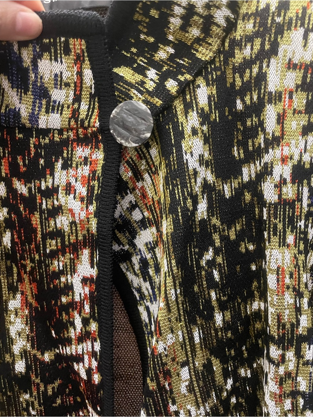 St. John Collection Knit Jacket Size 6 Abstract Jacquard Cardigan Blazer - Picture 3 of 9